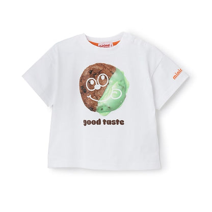 Japanese children's clothing mini#ML x ovgo Baker Cookie short-sleeved top 90-140cm boys/girls summer TOPS 