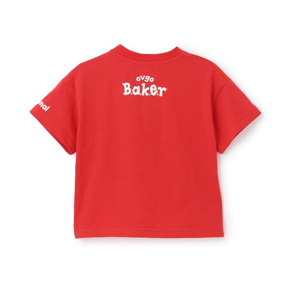 Japanese children's clothing mini#ML x ovgo Baker Cookie short-sleeved top 90-140cm boys/girls summer TOPS 