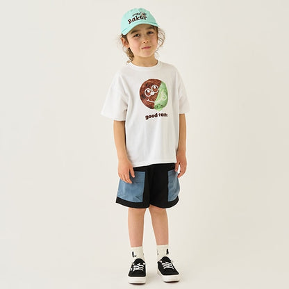 Japanese children's clothing mini#ML x ovgo Baker Cookie short-sleeved top 90-140cm boys/girls summer TOPS 