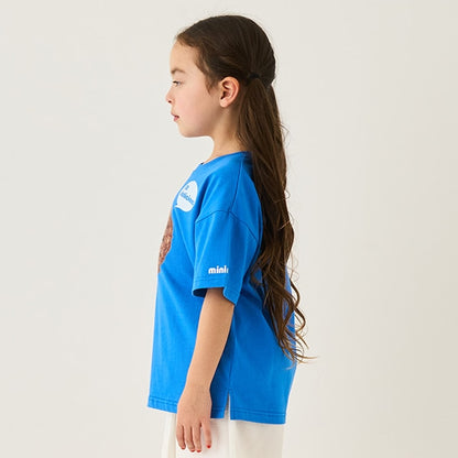 Japanese children's clothing mini#ML x ovgo Baker Cookie short-sleeved top 90-140cm boys/girls summer TOPS 