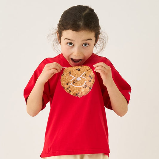 Japanese children's clothing mini#ML x ovgo Baker Cookie short-sleeved top 90-140cm boys/girls summer TOPS 