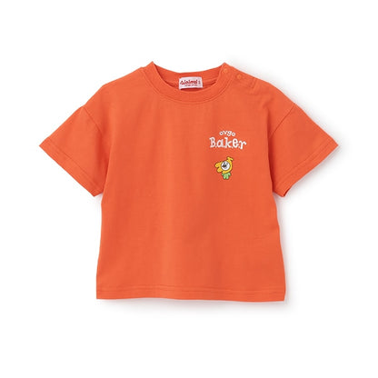 Japanese children's clothing mini#ML x ovgo Baker cute short-sleeved top 90-140cm boys/girls summer TOPS 