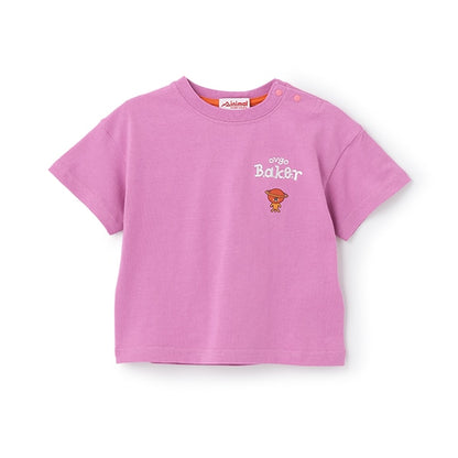 Japanese children's clothing mini#ML x ovgo Baker cute short-sleeved top 90-140cm boys/girls summer TOPS 