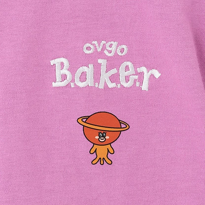 Japanese children's clothing mini#ML x ovgo Baker cute short-sleeved top 90-140cm boys/girls summer TOPS 