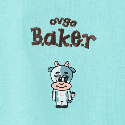 Japanese children's clothing mini#ML x ovgo Baker cute short-sleeved top 90-140cm boys/girls summer TOPS 