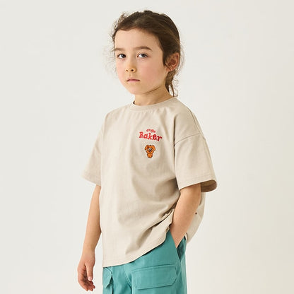 Japanese children's clothing mini#ML x ovgo Baker cute short-sleeved top 90-140cm boys/girls summer TOPS 