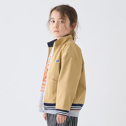 Japanese children's clothing mini#ML stand collar ribbed zipper jacket 100-140cm boys/girls spring and summer OUTERWEAR 