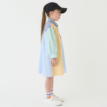 Japanese children's clothing mini#ML shirt dress 100-140cm girls spring and summer dresses 