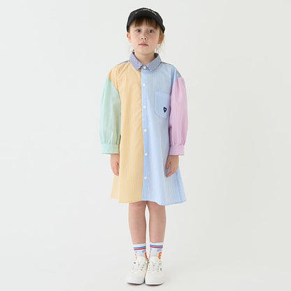 Japanese children's clothing mini#ML shirt dress 100-140cm girls spring and summer dresses 