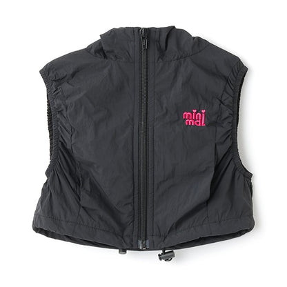 Japanese children's clothing mini#ML waterproof series lightweight breathable hooded vest jacket 100-140cm girls summer outerwear 