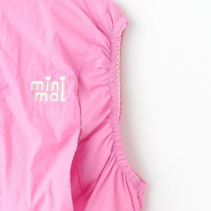 Japanese children's clothing mini#ML waterproof series lightweight breathable hooded vest jacket 100-140cm girls summer outerwear 