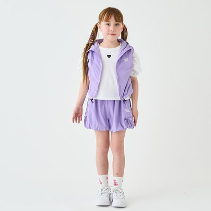Japanese children's clothing mini#ML waterproof series lightweight breathable hooded vest jacket 100-140cm girls summer outerwear 