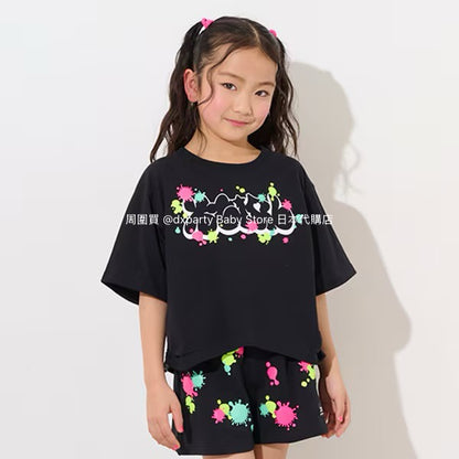 Japanese children's clothing X-girl Stages painted logo top 80-140cm girls summer TOPS