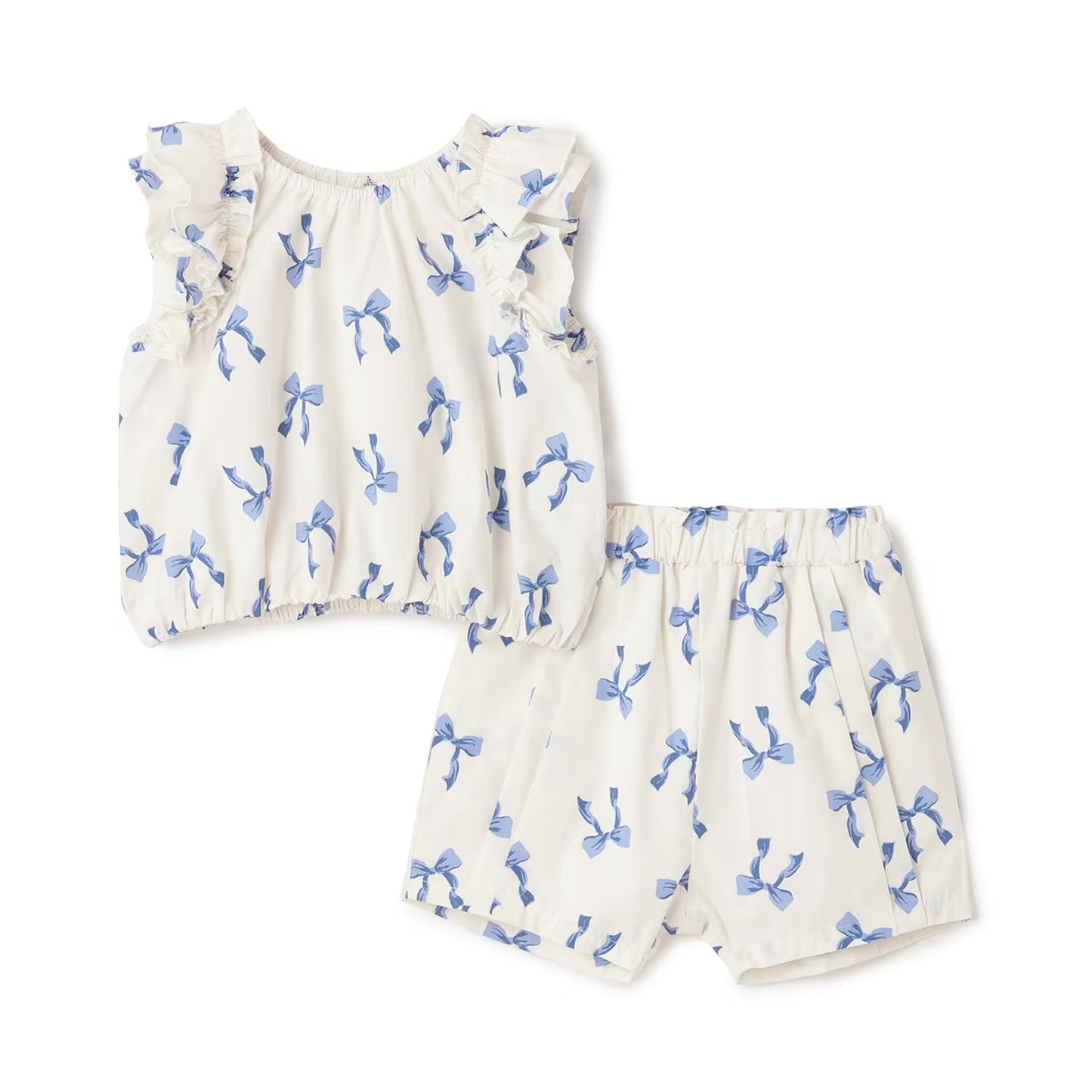 日本童裝 pe#main 蝴蝶結圖案兩件套裝 80-130cm 女童款 夏季 TOPS PANTS