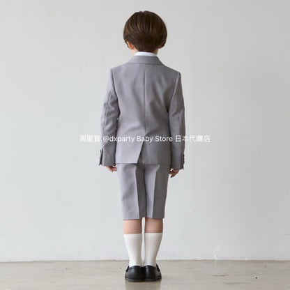 Japanese children's clothing pe#main three-piece suit 110-130cm boys' summer TOPS PANTS OUTERWEAR interview/banquet/performance 