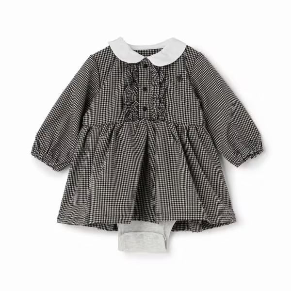 日本童裝 pe#main x【POLO BCS】襯衫連衣 70-80cm 女童款 初生嬰兒 秋季 Jumpsuit