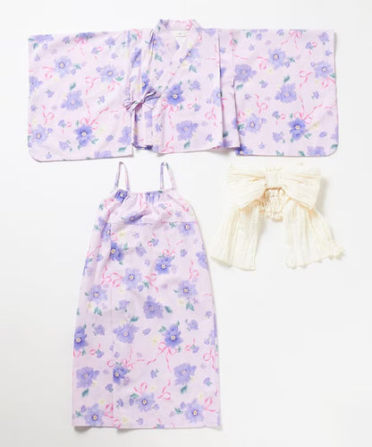 日本童裝 aF#a325 2Way 日本浴衣3件套裝 日本和服 110-140cm 女童款 夏季 OUTERWEAR DRESSES 日本夏祭慶典特輯