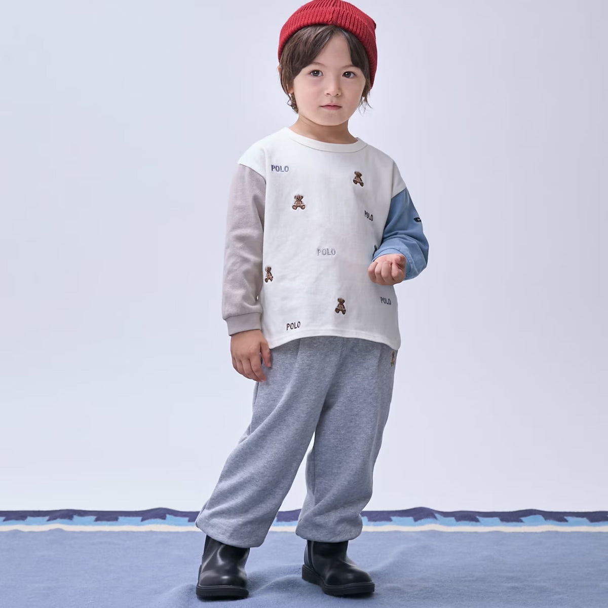 日本童裝 pe#main x【POLO BCS】小熊刺繡上衣 80-130cm 男童款 秋季 TOPS