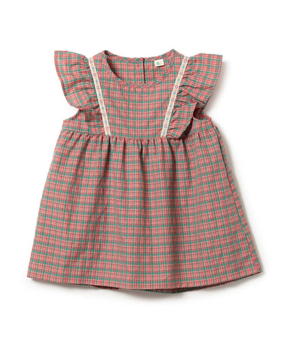 Japanese children's clothing BEAMS mini small flying sleeve top 90-150cm girls summer TOPS 