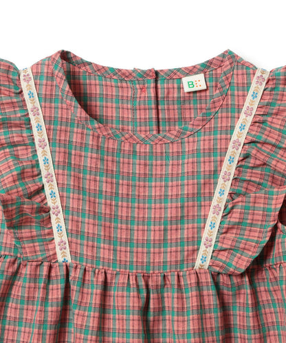 Japanese children's clothing BEAMS mini small flying sleeve top 90-150cm girls summer TOPS 