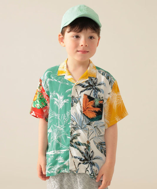 Japanese children's clothing BEAMS mini vacation style shirt 90-150cm boys' summer TOPS 