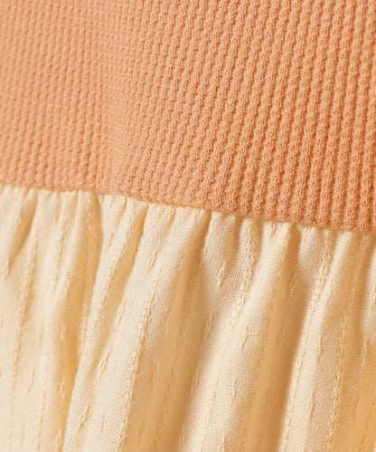 Japanese children's clothing BEAMS mini puff sleeve patchwork top 90-150cm girls summer TOPS 