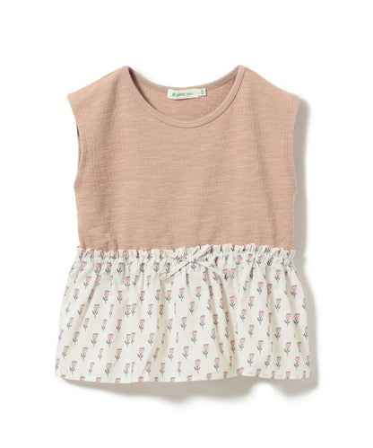 Japanese children's clothing BEAMS mini patchwork vest 90-150cm girls summer TOPS 