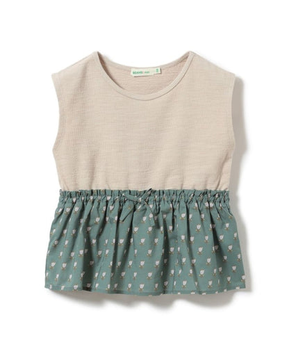 Japanese children's clothing BEAMS mini patchwork vest 90-150cm girls summer TOPS 