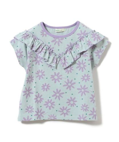 Japanese children's clothing BEAMS mini floral top 90-150cm girls summer TOPS 