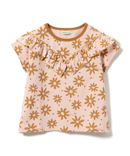 Japanese children's clothing BEAMS mini floral top 90-150cm girls summer TOPS 