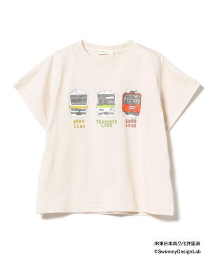 Japanese Kids' BEAMS mini JR Sobu Line, Yamanote Line, and Chuo Line Train Tops 90-150cm Boys' Summer TOPS Railway Series 