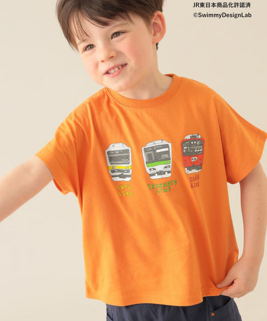 Japanese Kids' BEAMS mini JR Sobu Line, Yamanote Line, and Chuo Line Train Tops 90-150cm Boys' Summer TOPS Railway Series 