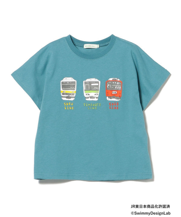 Japanese Kids' BEAMS mini JR Sobu Line, Yamanote Line, and Chuo Line Train Tops 90-150cm Boys' Summer TOPS Railway Series 