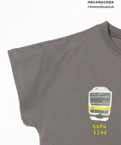 Japanese Kids' BEAMS mini JR Sobu Line, Yamanote Line, and Chuo Line Train Tops 90-150cm Boys' Summer TOPS Railway Series 
