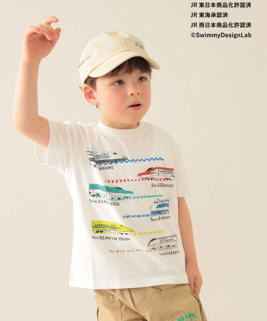 Japanese children's clothing BEAMS mini JR Shinkansen top 90-150cm boys' summer TOPS railway series 