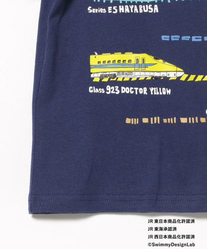 Japanese children's clothing BEAMS mini JR Shinkansen top 90-150cm boys' summer TOPS railway series 