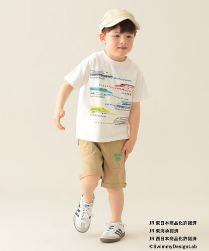 Japanese children's clothing BEAMS mini JR Shinkansen top 90-150cm boys' summer TOPS railway series 