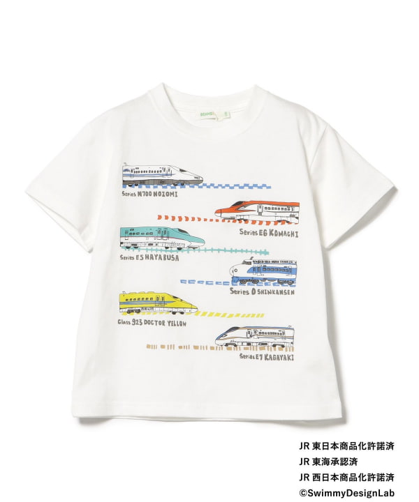 Japanese children's clothing BEAMS mini JR Shinkansen top 90-150cm boys' summer TOPS railway series 