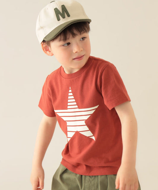 Japanese children's clothing BEAMS mini star pattern top 90-150cm boys' summer TOPS 