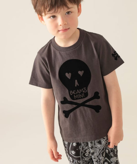 Japanese children's clothing BEAMS mini skull top 90-150cm boys' summer TOPS 