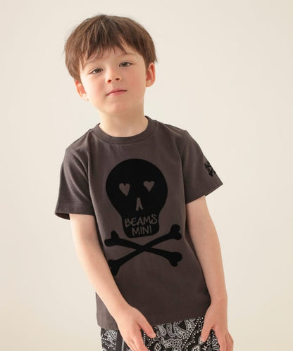 Japanese children's clothing BEAMS mini skull top 90-150cm boys' summer TOPS 