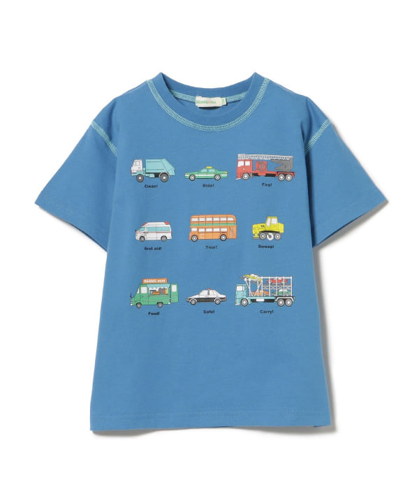 Japanese BEAMS mini car print top 90-130cm boys summer TOPS 