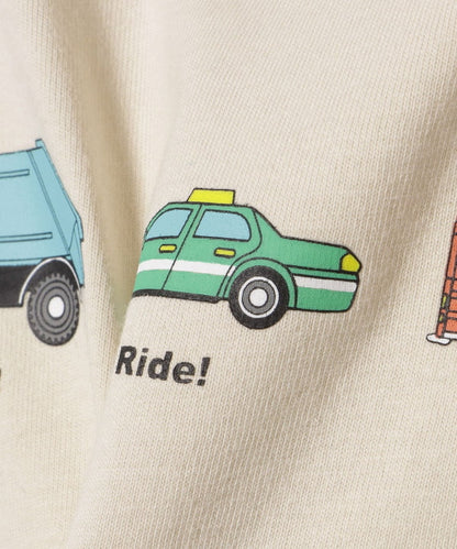 Japanese BEAMS mini car print top 90-130cm boys summer TOPS 
