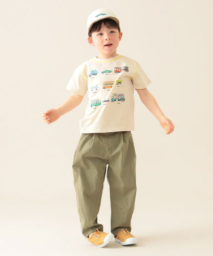 Japanese BEAMS mini car print top 90-130cm boys summer TOPS 