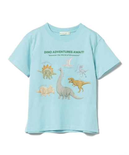 Japanese children's clothing BEAMS mini dinosaur print top 90-150cm boys' summer TOPS 