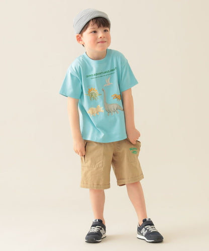 Japanese children's clothing BEAMS mini dinosaur print top 90-150cm boys' summer TOPS 