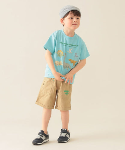 Japanese children's clothing BEAMS mini dinosaur print top 90-150cm boys' summer TOPS 