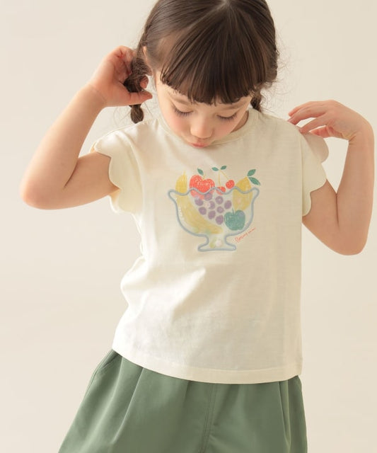 Japanese children's clothing BEAMS mini cute tops 90-150cm girls summer TOPS 