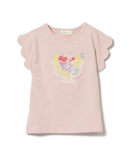Japanese children's clothing BEAMS mini cute tops 90-150cm girls summer TOPS 