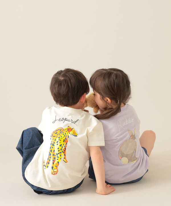 Japanese children's clothing BEAMS mini animal pattern tops 90-150cm boys/girls summer TOPS 